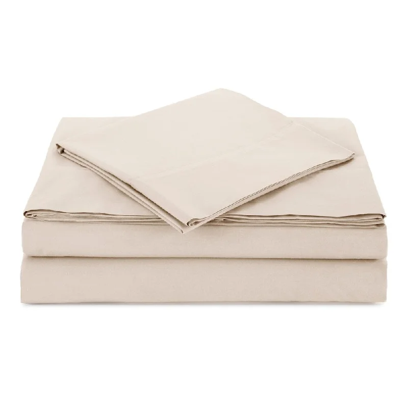 Queen - Size Sheet Sets with a European Pillowcase SetAtelier Martex Percale Twin Ivory Sheet Set