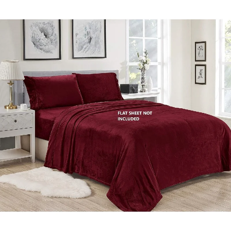 Jersey - Knit Sheets for a Comfortable and Casual BedDécor&More Luxury Elegance 3 Piece Queen Size Extra Soft Velvet Touch Microplush Sheet Set - Burgundy