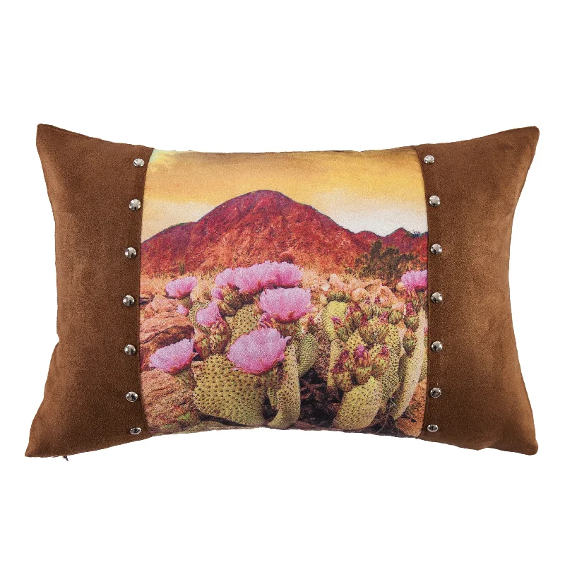 Travel Pillows for Long JourneysHiEnd Accents Desert Scene Pillow with Studs Details