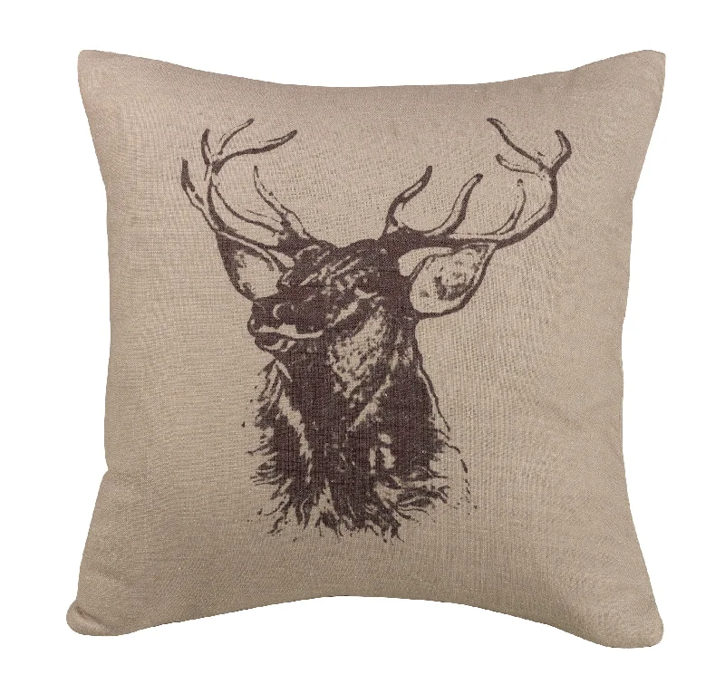 Velvet Pillows for a Touch of EleganceHiEnd Accents Elk Bust Pillow