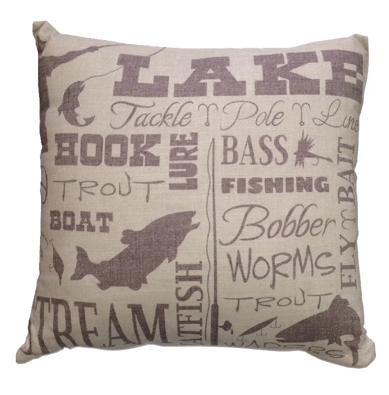 Lumbar Support Pillows for Car SeatsHiEnd Accents Lake Text Collage Pillow