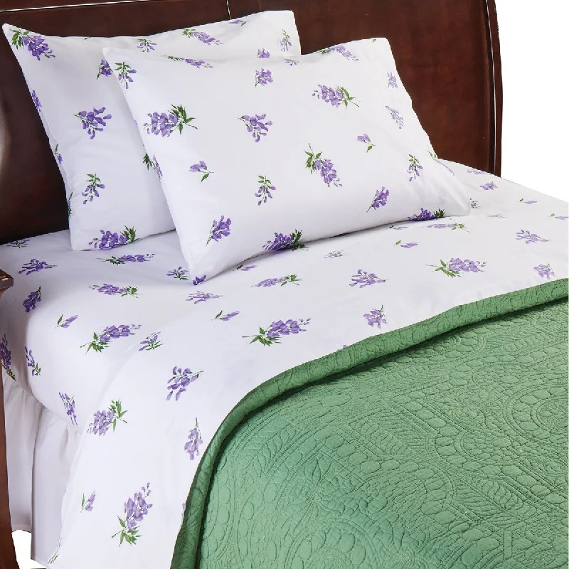 Organic Flannel Sheets for a Natural and Warm SleepColorful Lavender Wisteria Blooms Cotton 4-Piece Bed Sheet Set