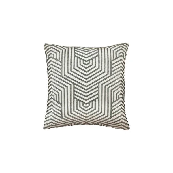 Silk Pillows for Smooth Skin and HairBenzara 20 x 20 Cotton Accent Pillow with Herringbone Print, Set of 4, Green and White