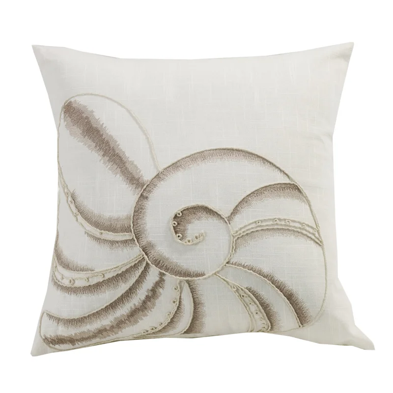 Hypoallergenic Pillows for Allergy SufferersHiEnd Accents Seashell Embroidery Pillow