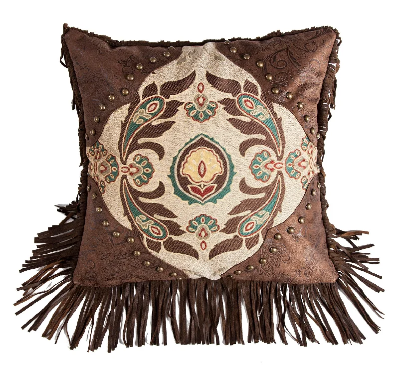 Soft and Fluffy Pillows for Bedroom ComfortHiEnd Accents Western Style Pillow with Concho Detail