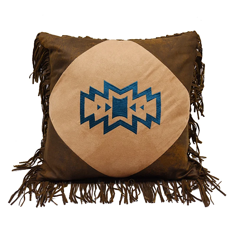 Feather Pillows for a Luxurious SleepHiEnd Accents Southwest emblem pillow with fringe