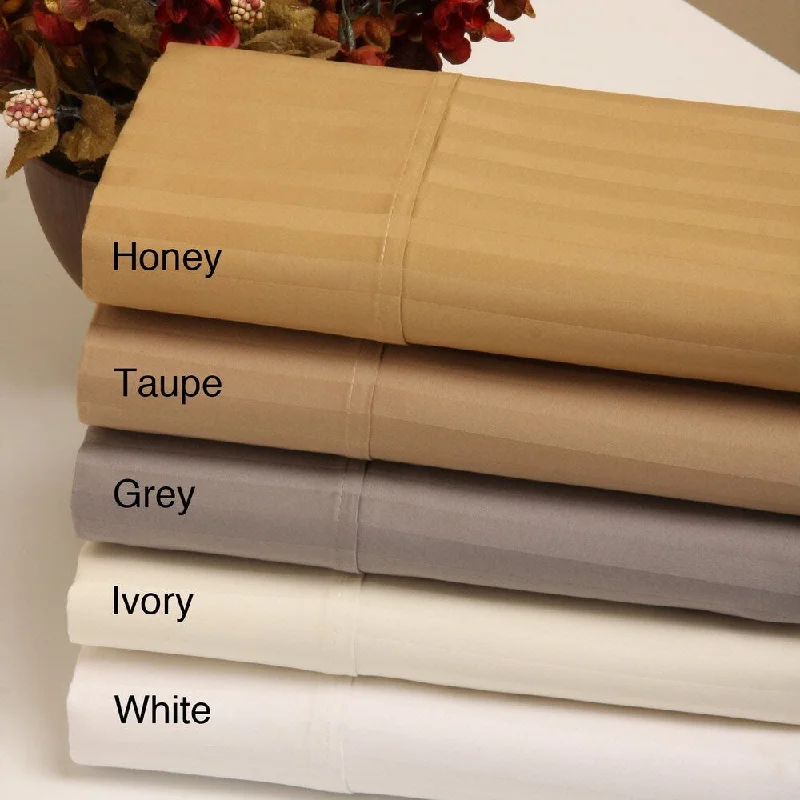 Linen - Cotton Blend Sheets for a Natural and Versatile OptionEgyptian Cotton Sateen 1000 Thread Count Woven Stripe 6-piece Sheet Set