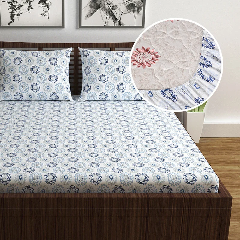 Wrinkle - Free Polyester Sheets for a Low - Maintenance BedDaisy Floral Elastic Elastic Fitted Double Bed Bedsheet