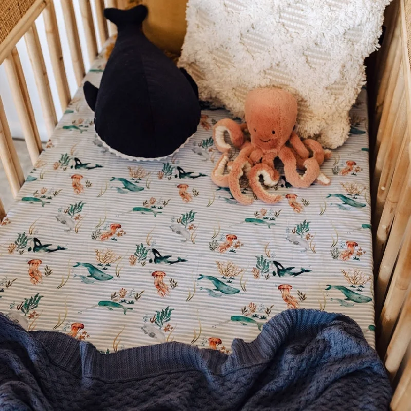 Rayon - Cotton Sheets for a Breathable and Soft BlendSnuggle Hunny Kids - Cotton Muslin Bassinet Sheet - Whale