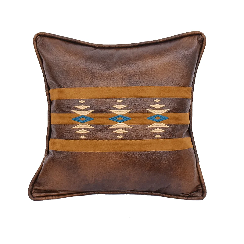 Cooling Pillows for Hot SleepersHiEnd Accents Faux leather southwestern embroidered pillow