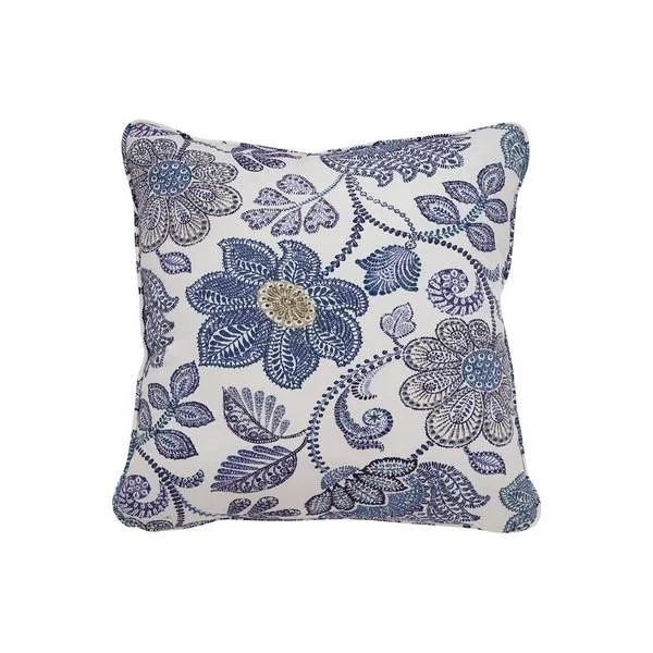 Feather Pillows for a Luxurious SleepBenzara Fabric Wrapped Pillow with Floral Pattern, Set of 4, Blue and White