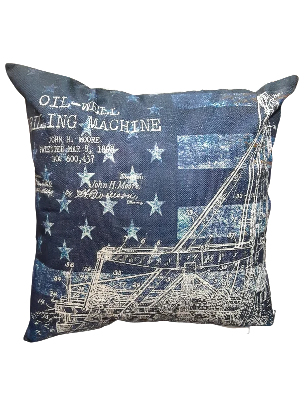 Silk Pillows for Smooth Skin and HairOil Well Drill Blueprint *Limited Edition* Pillow Cover