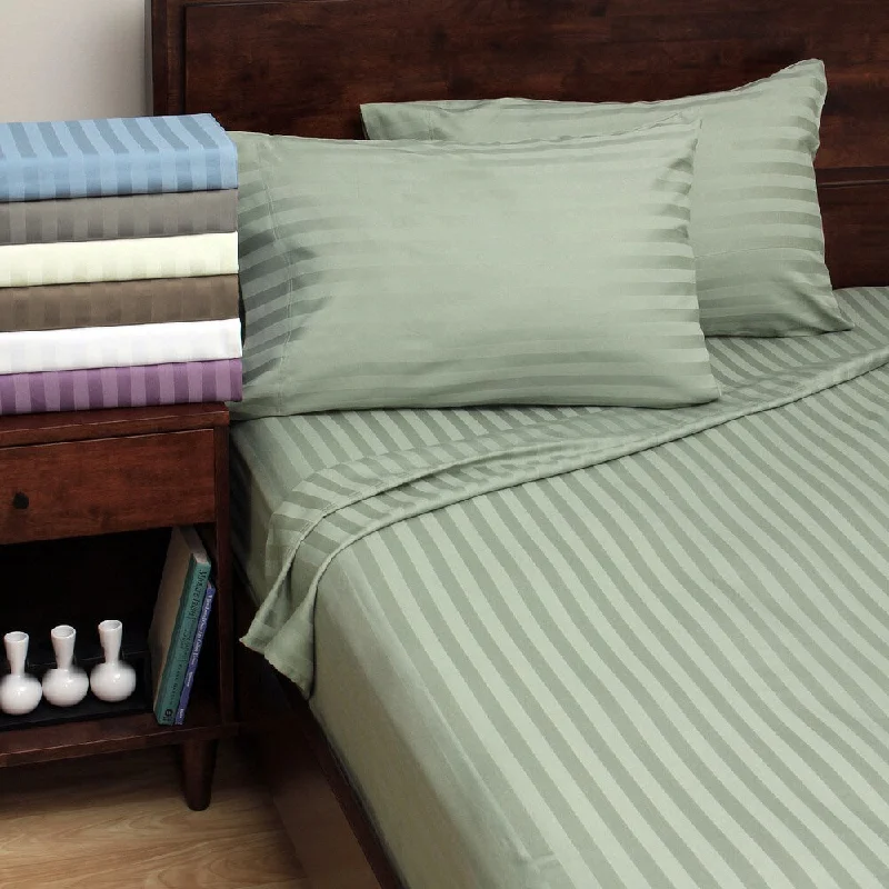 Flat Sheets with a High - Quality Finish for a Luxurious LookLuxury Manor Stripe 800 Thread Count Cotton Rich Sheet Sets