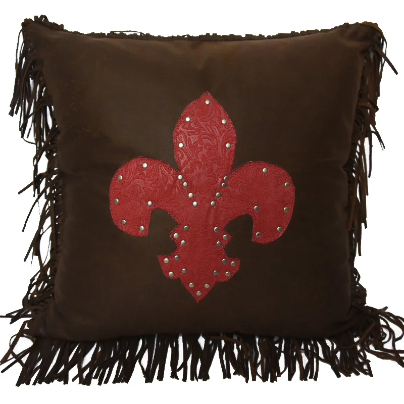 Hypoallergenic Pillows for Allergy SufferersHiEnd Accents Fleur-de-lis Pillow, Red