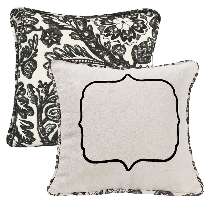 Round Pillows for Boho-Style InteriorsHiEnd Accents Matelasse Pillow with Embroidery Detail