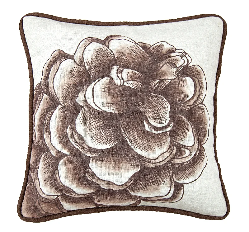 Square Pillows for Modern Home DecorHiEnd Accents Water Print Pinecone Pillow