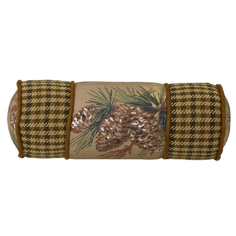 Soft and Fluffy Pillows for Bedroom ComfortHiEnd Accents Pinecone Neck Roll