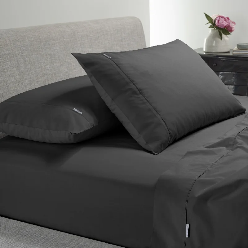 Thermal - Regulating Bamboo Sheets for All - Season ComfortHeston 300 Thread Count Cotton Percale Sheet Sets Charcoal