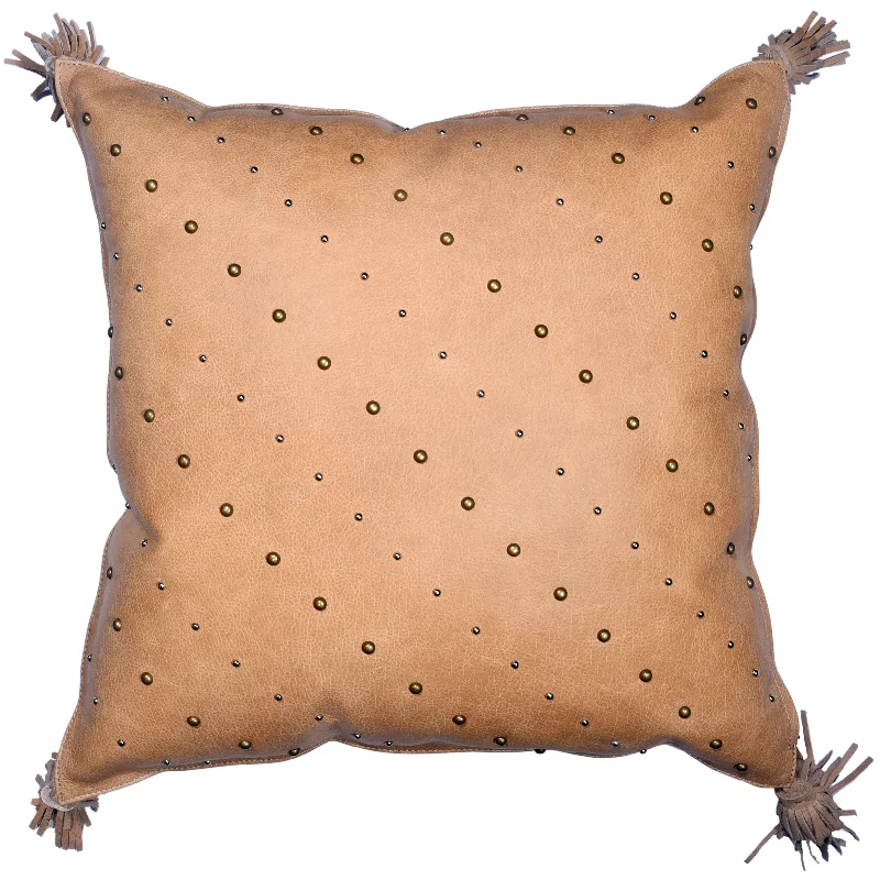 Pregnancy Pillows for Expectant MothersHiEnd Accents Studded Leather Pillow With Tassels