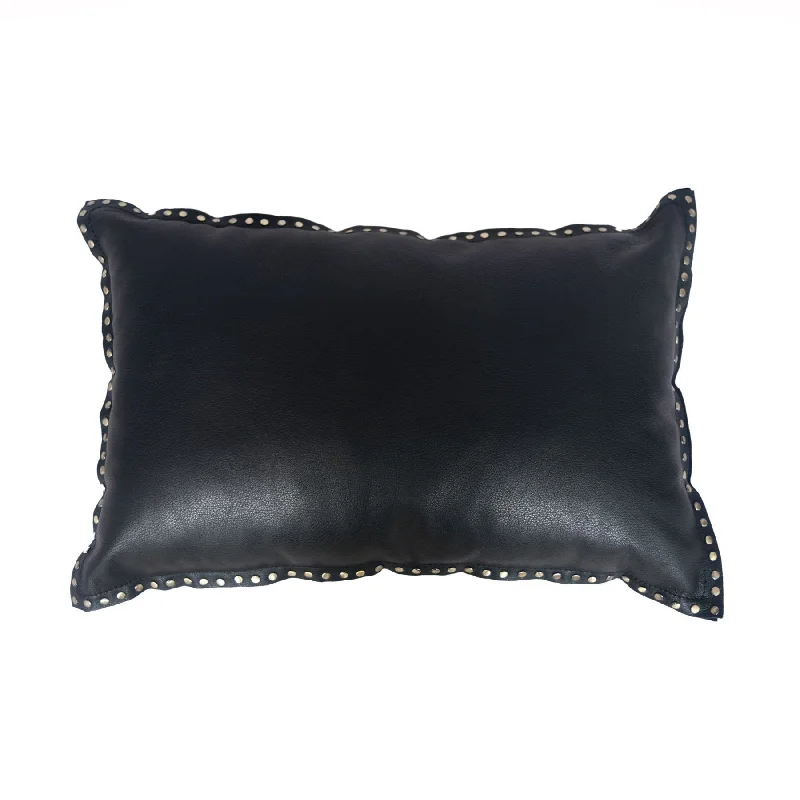 Lumbar Support Pillows for Car SeatsHiEnd Accents Eurosoft Leather Pillow With Studded Flange