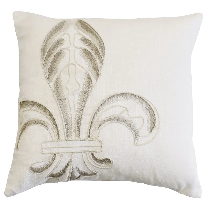 Silk Pillows for Smooth Skin and HairHiEnd Accents Embroidery Fleur De Lis Pillow