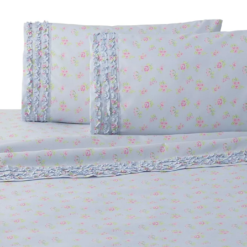 Organic Flannel Sheets for a Natural and Warm SleepWestPoint Home Cherie Floral Sheet Set