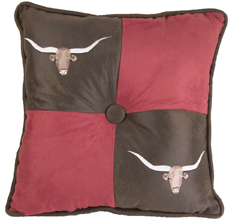 Orthopedic Pillows for Back Pain ReliefHiEnd Accents Embroidered Longhorn Pillow