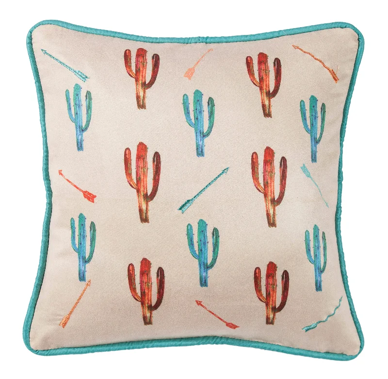 Decorative Pillows for Living Room MakeoverHiEnd Accents Cactus Pillow with Embroidery Details