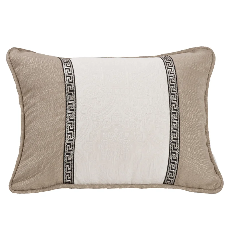 Memory Foam Pillows for Neck SupportHiEnd Accents Oblong matelasse pillow with trim detail