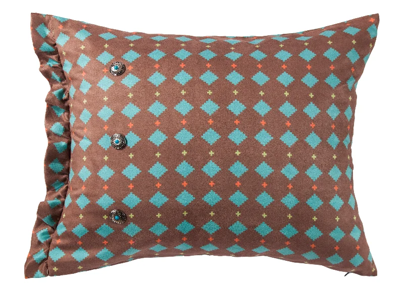 Bolster Pillows for Sofa DecorationHiEnd Accents Printed multi diamond suede pillow