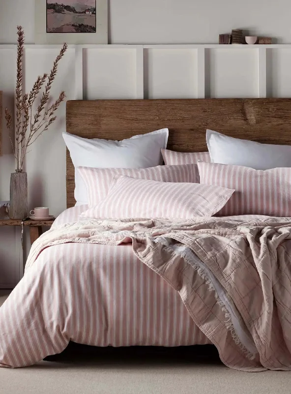 Flannel duvet covers for warmth in cold weatherBlush Pink 100% Linen Bed Linen