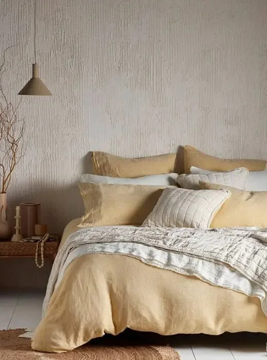 Duvet covers to match a specific bedroom color schemeButtercup 100% Linen Bed Linen