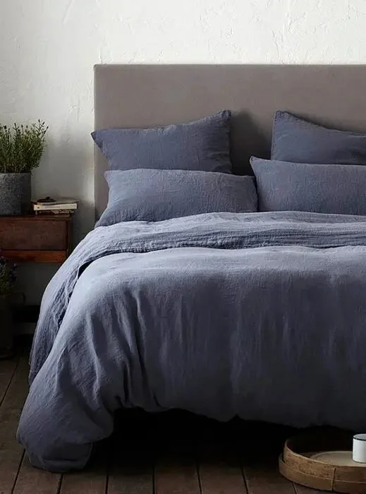 Hypoallergenic duvet covers for allergy - prone individualsFrench Blue 100% Linen Bed Linen