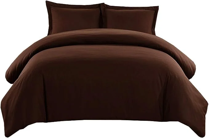 Bamboo - derived duvet covers with antibacterial and moisture - wicking properties1500TC Chocolate Duvet Cover Set Egyptian Cotton