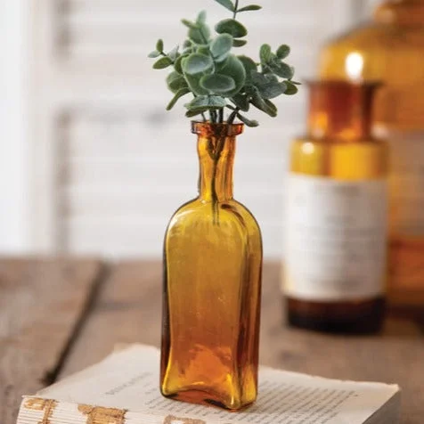 Amber Apothecary Style Bottle Vase