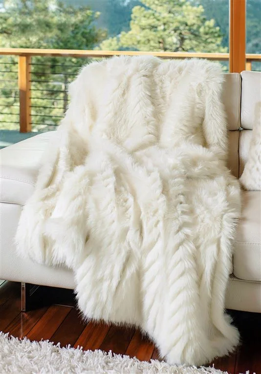 Recycled polyester blankets for an eco - conscious optionAndes Ivory Mink Throw Blanket