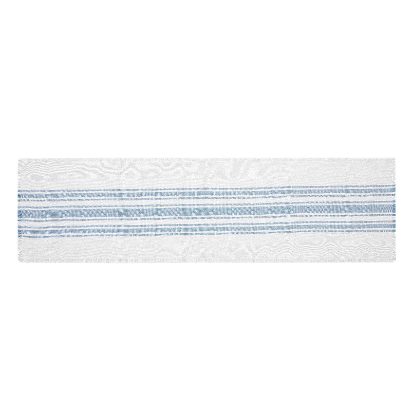 Antique White Stripe Blue Indoor/Outdoor Runner 12x48