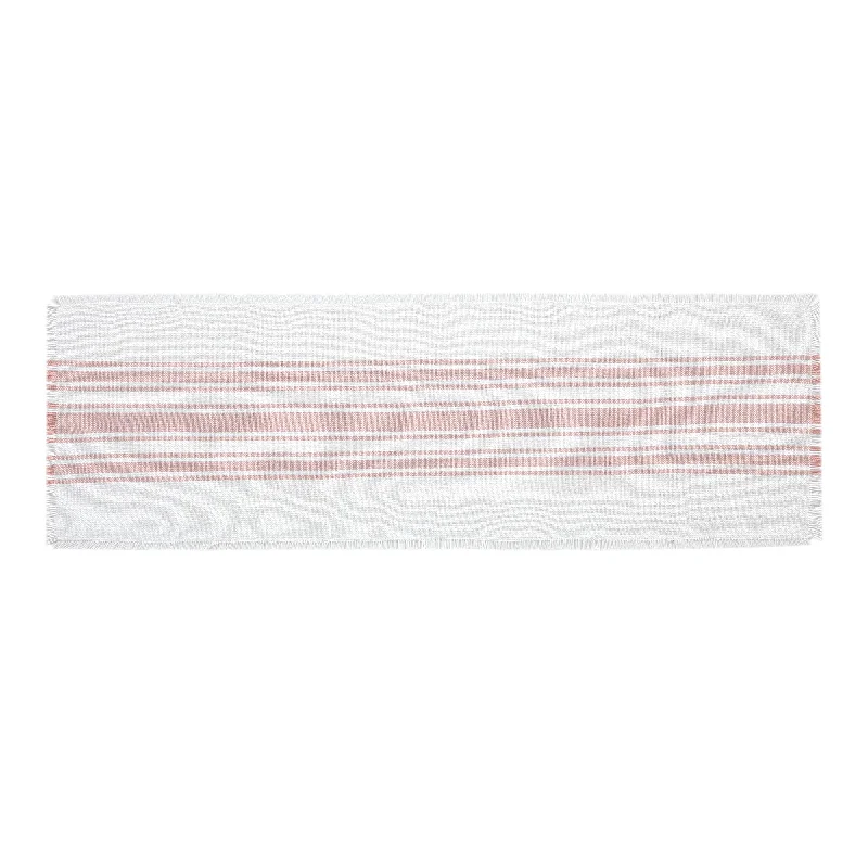 Antique White Stripe Coral Indoor/Outdoor Runner 12x36