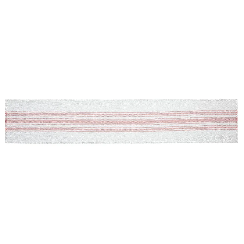 Antique White Stripe Coral Indoor/Outdoor Runner 12x72