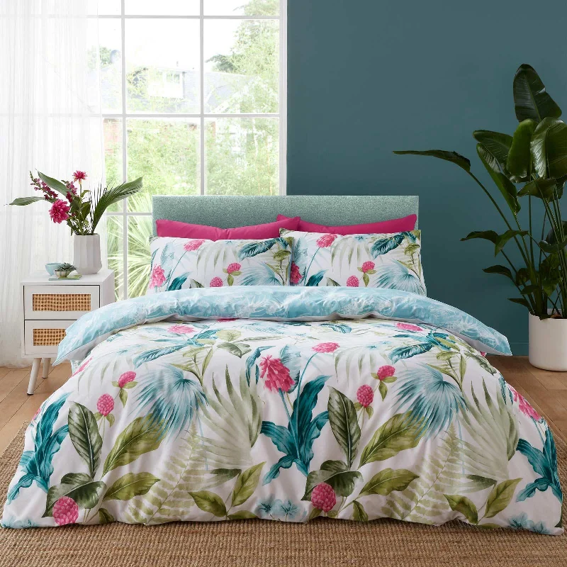 Velvet duvet covers for a plush and cozy lookAruba Tropical Floral Duvet Cover Set