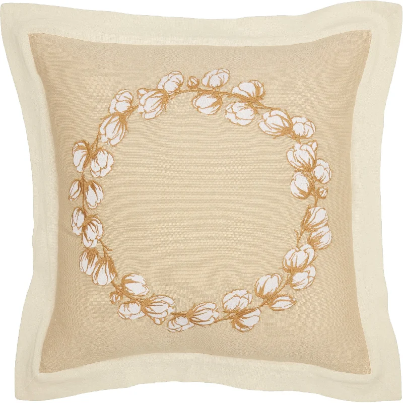 Round Pillows for Boho-Style InteriorsAshmont Cotton Wreath Pillow 18x18