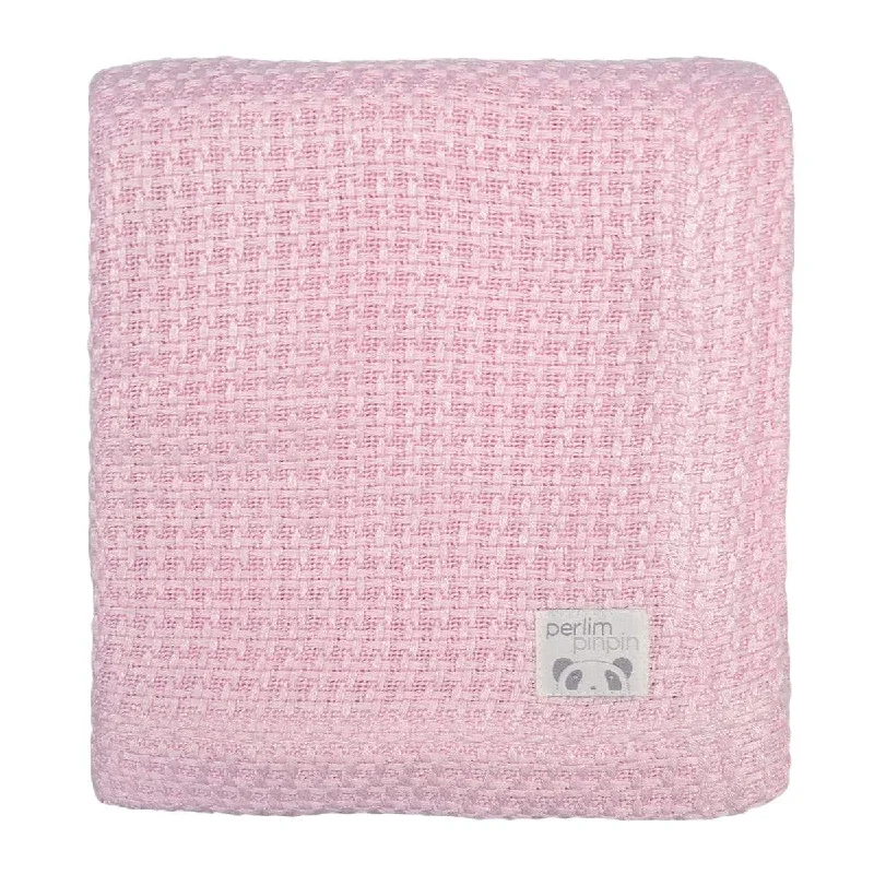 Wool blankets with natural warmth and insulationBamboo knitted blanket - pink