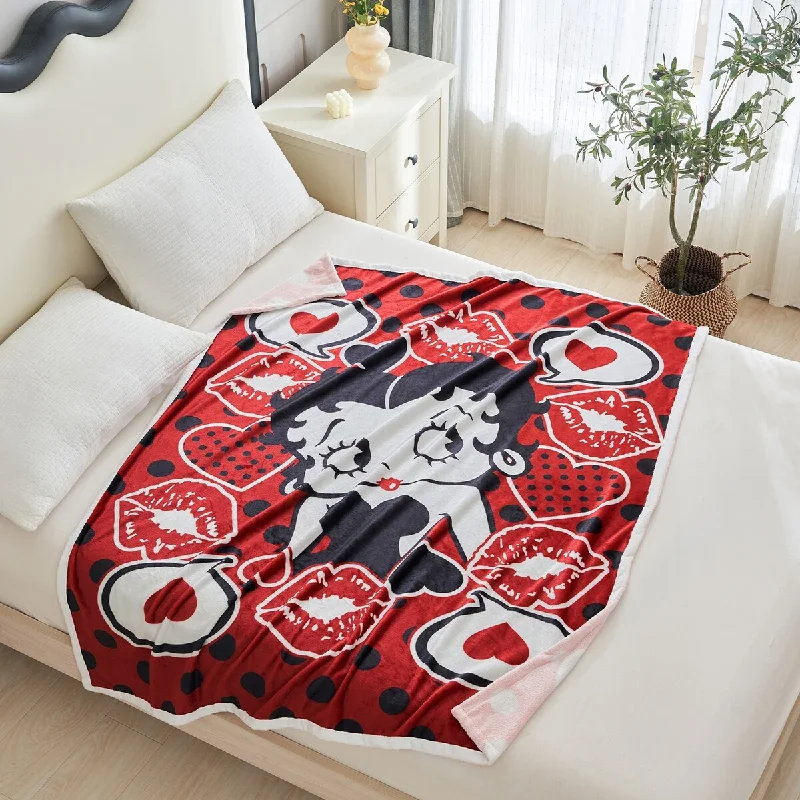 Bamboo fiber blankets with natural antibacterial propertiesBetty Boop Super Soft Fleece Plush Throw Blanket 50"x60", 60"x80"