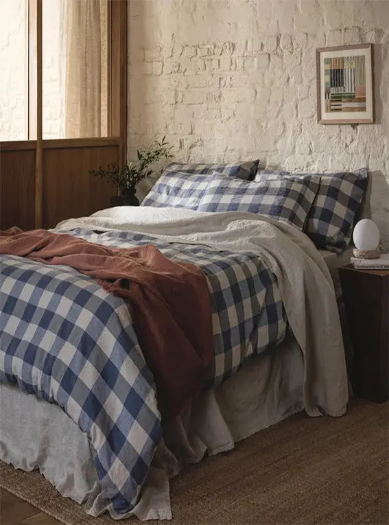 Guest - room duvet covers to make visitors feel welcome and comfortableBlueberry Emsworth Check Linen Blend Duvet Cover