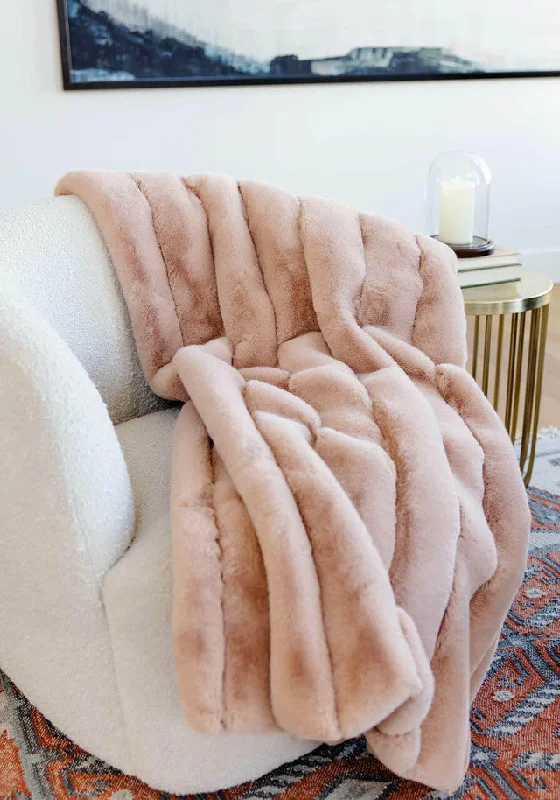 Wool blankets with natural warmth and insulationBlush Faux Fur Throw Blanket