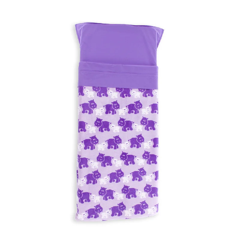 Alpaca wool blankets for a hypoallergenic and warm optionStretcher and Mat Blanket with Print Yardage - Hippo Purple