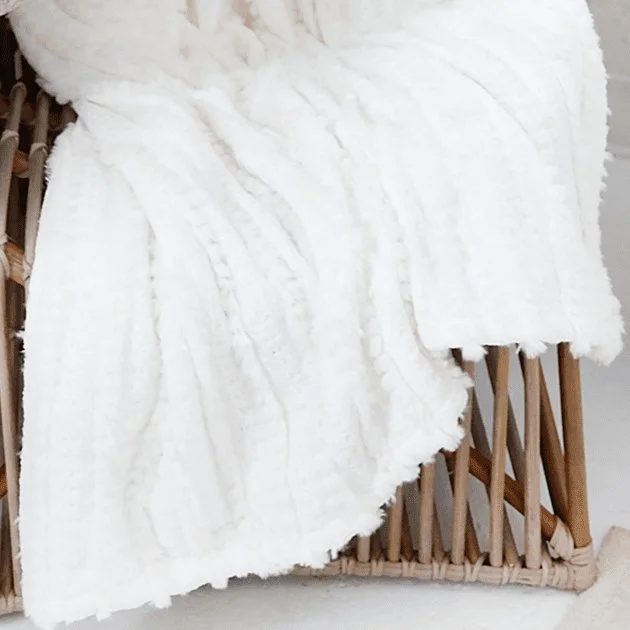 Recycled polyester blankets for an eco - conscious optionCamille Oversized Throw by Pom Pom at Home