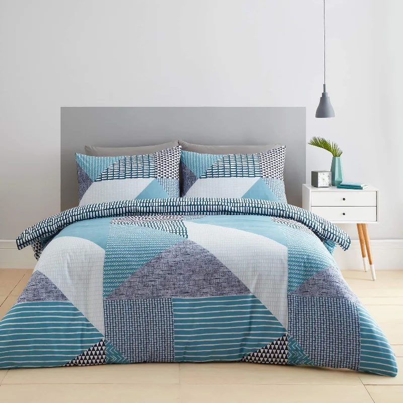 Dry - clean - only duvet covers with high - end materials and delicate designsLarsson Geo Duvet Cover Set Teal