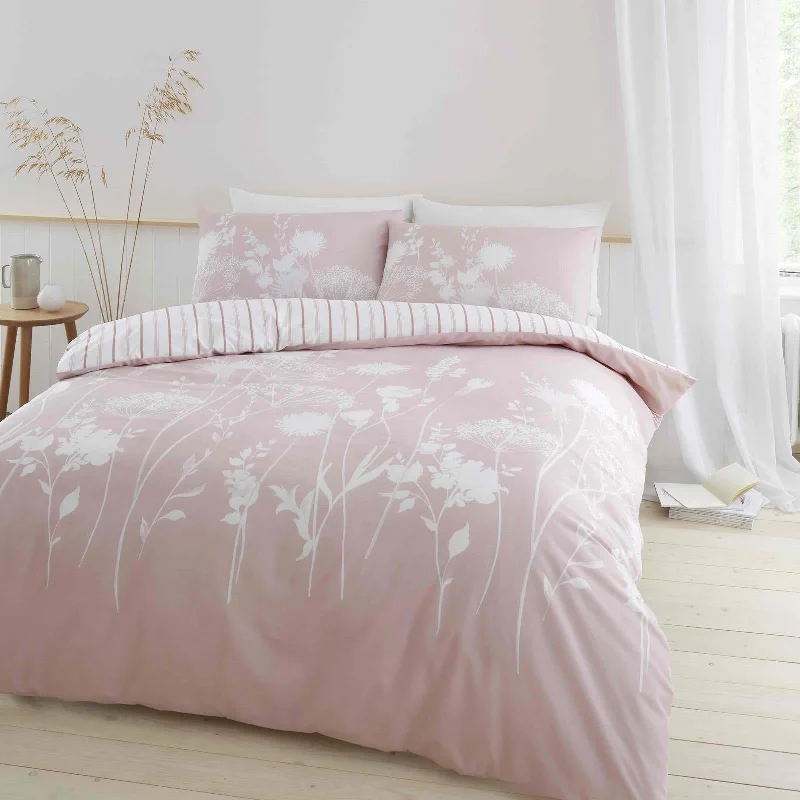 California king - size duvet covers for the extra - long and wide California king bedsMeadowsweet Floral Duvet Cover Set Blush