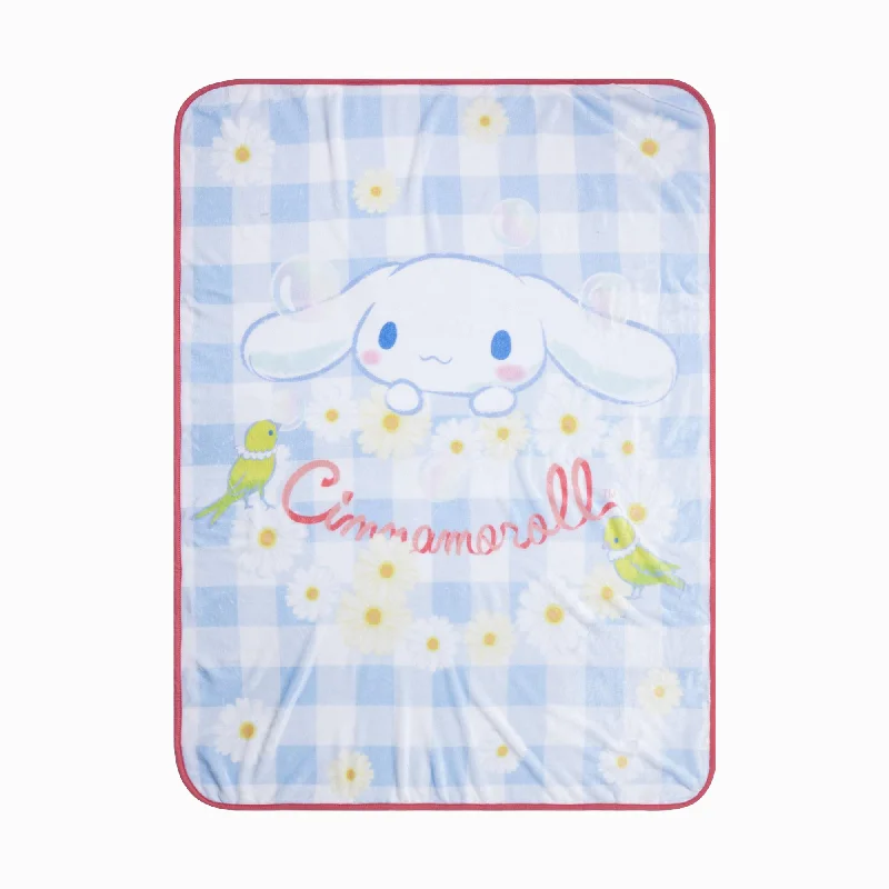 King - size blankets to cover large beds comfortablyCinnamoroll Blue Gingham Throw Blanket